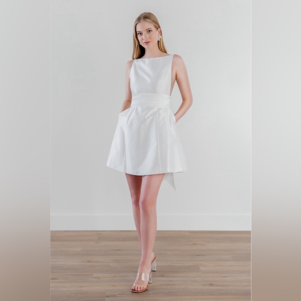 By Watters Naya Bow Back Dress Anthropologie BHLDN Ivory Bridal